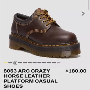 Dr. Martens 8053 arc crazy horse leather platform casual shoes